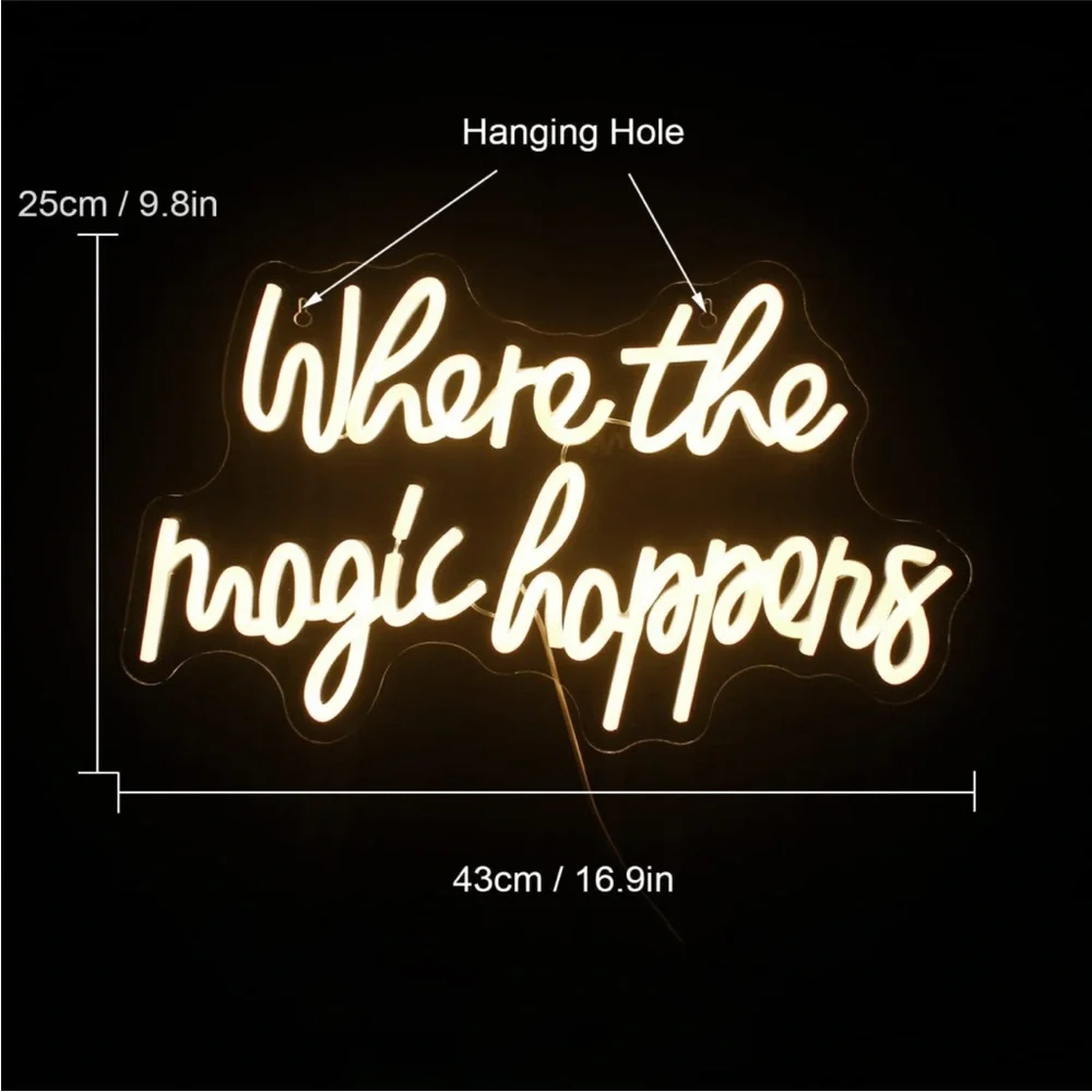 Where the Magic Happens Bedroom Home Dorm Wedding Neon Light Party LED Decor - Picture 4 of 5